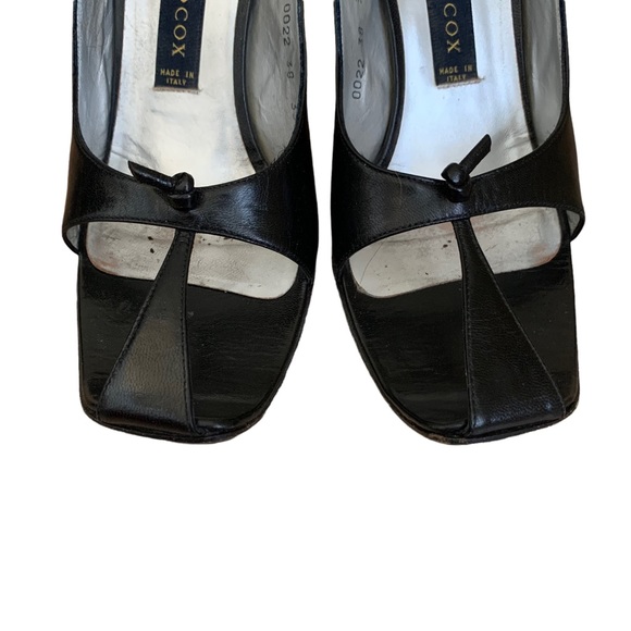 Vintage Rare 90s Patrick Cox Black Cut Out Heels Pumps Shoes size 38 - Picture 2 of 8